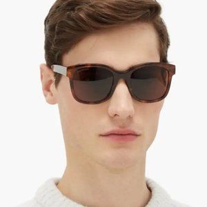 Balenciaga BB0076SK 002 52mm Rectangle Shield Sunglasses Brown Italy - Very Rare